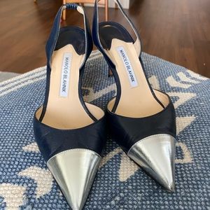 Manolo Blahnik Slingback kitten heels
